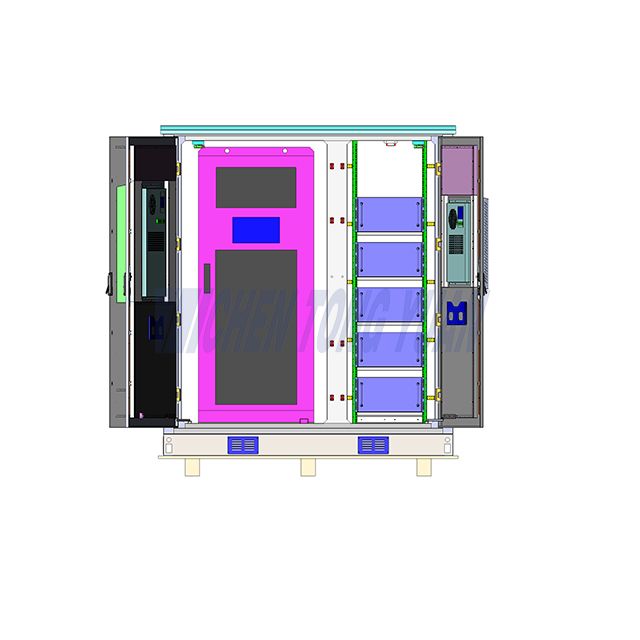 خزانة تخزين طاقة البطارية الخارجية بقدرة 55 كيلو وات مع بطارية ليثيوم بقدرة 51.2 كيلو وات في الساعة