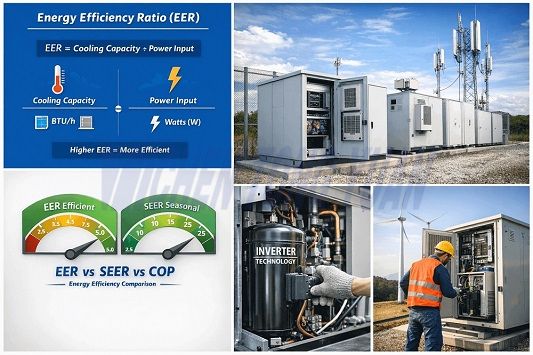 Energiedoeltreffendheidverhouding (EER) van Buitelug Telekommunikasie Kabinet Lugversorger verduidelik